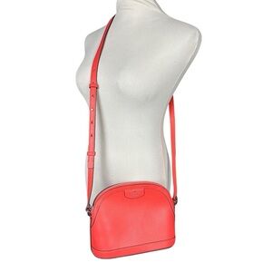 Kate Spade Sylvia Extra Large Dome Crossbody Bag Womens Coral Stoplight  Zip Top